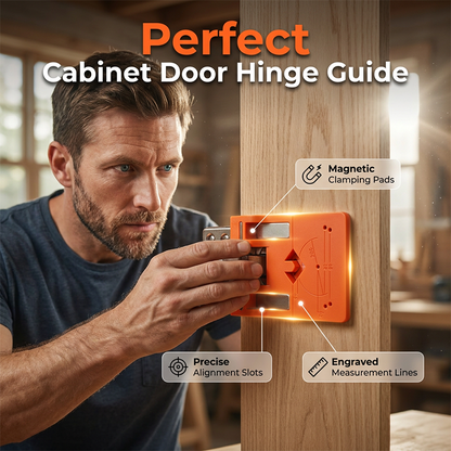 ✨ Cabinet Door Hinge Drilling Guide – Magnetic Clamp, Precise Alignment, 35mm 🪚