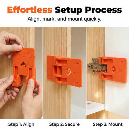 ✨ Cabinet Door Hinge Drilling Guide – Magnetic Clamp, Precise Alignment, 35mm 🪚