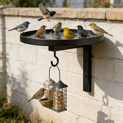 📢📢40% OFF !!!⏰Wall-Mounted Metal Bird Bath – Antique Bronze Finish 🐦🛁🧱🏡