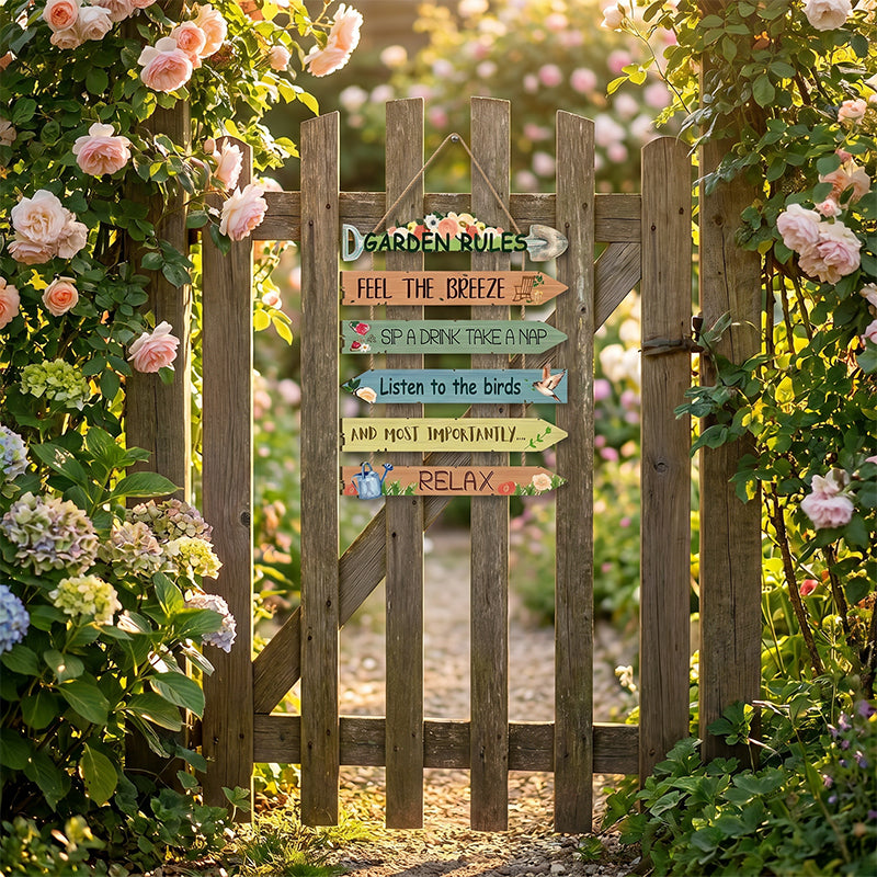 Rustic Wooden Garden Hanging Sign Wall Decor Plaque🏡🪧