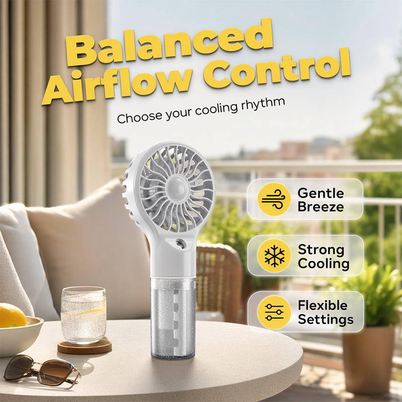 🏖️❄️Portable Handheld Mist Cooling Fan💦