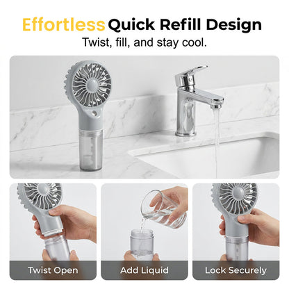 🏖️❄️Portable Handheld Mist Cooling Fan💦