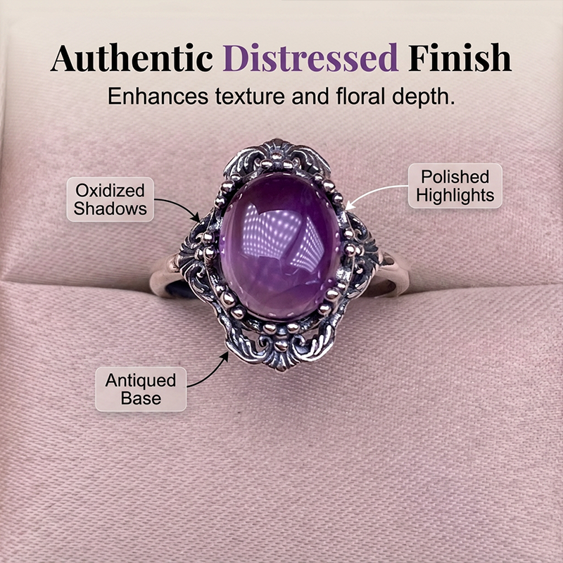 📢📢49% OFF !! ⏰Vintage Lace Amethyst Ring