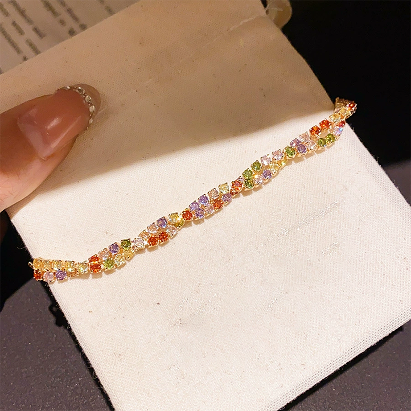 💎Retro Crossover Twisted Multicolor Zircon Adjustable Bracelet for Women