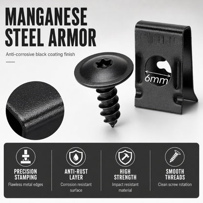 📢📢48% OFF !! ⏰Universal Car Metal U-Type Clips and Screws Set
