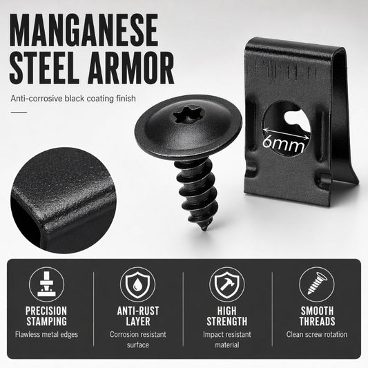 📢📢48% OFF !! ⏰Universal Car Metal U-Type Clips and Screws Set