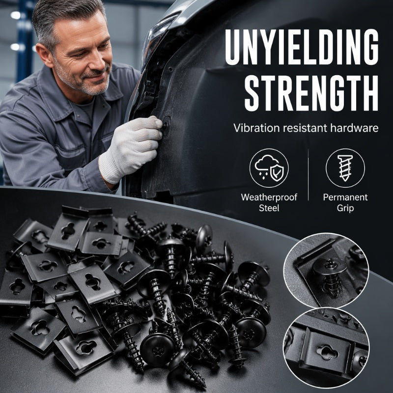 📢📢48% OFF !! ⏰Universal Car Metal U-Type Clips and Screws Set