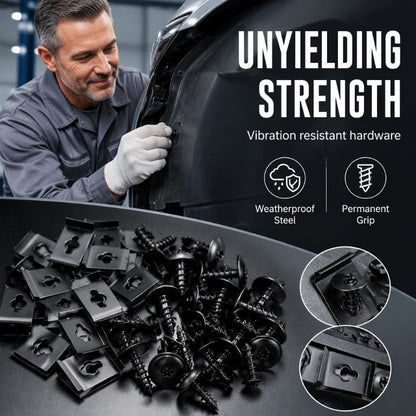 📢📢48% OFF !! ⏰Universal Car Metal U-Type Clips and Screws Set