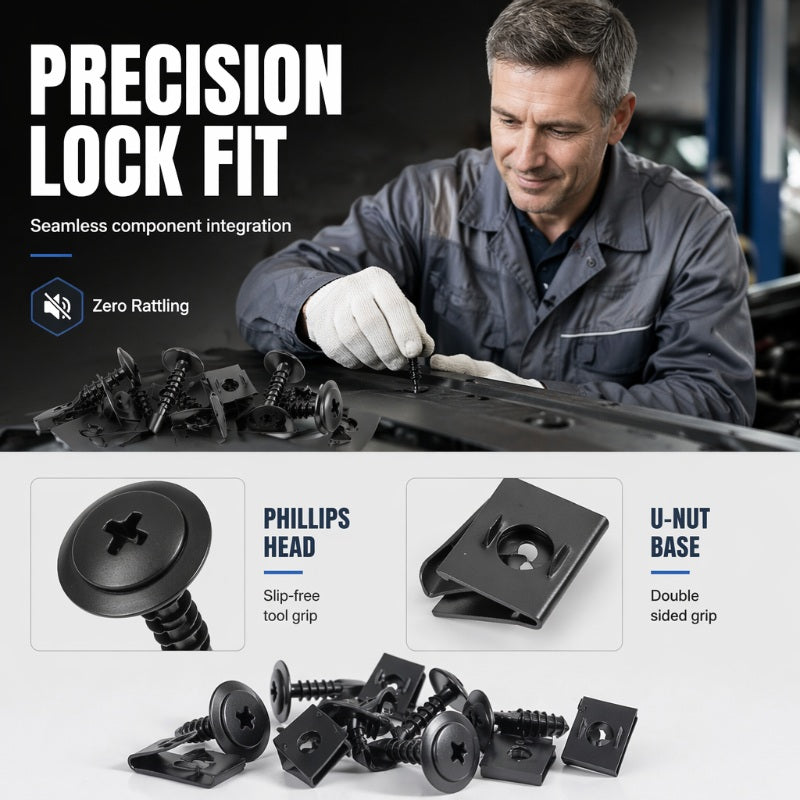 📢📢48% OFF !! ⏰Universal Car Metal U-Type Clips and Screws Set