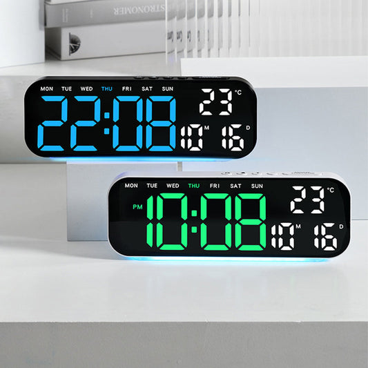 ⌚️LED Display Digital Alarm Clock with Date Temp Weekday
