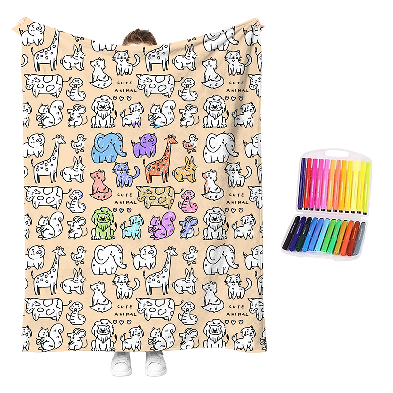 🔥LAST DAY SALE 50% OFF!!🎨✨Creative Cozy Coloring Blanket Kit