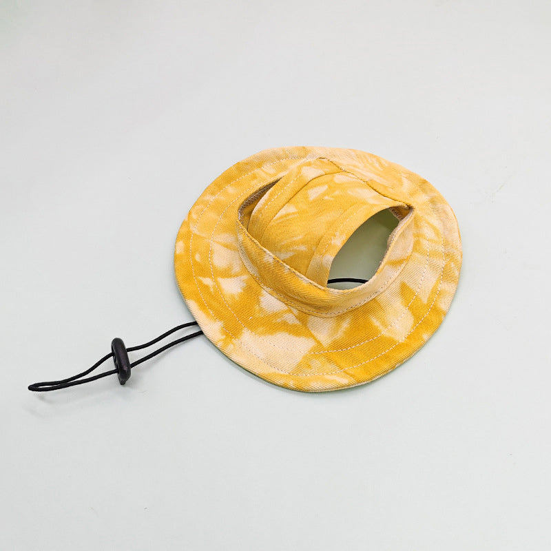 Adjustable Pet Bucket Hat with Ear Holes