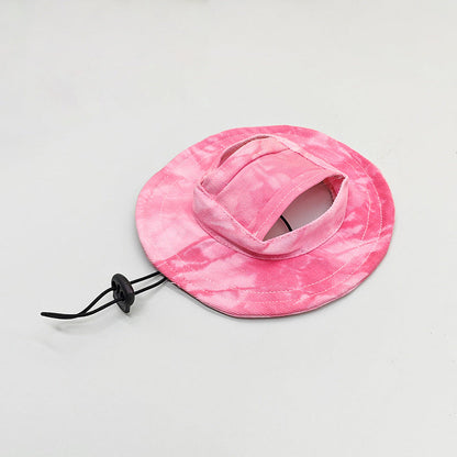 Adjustable Pet Bucket Hat with Ear Holes