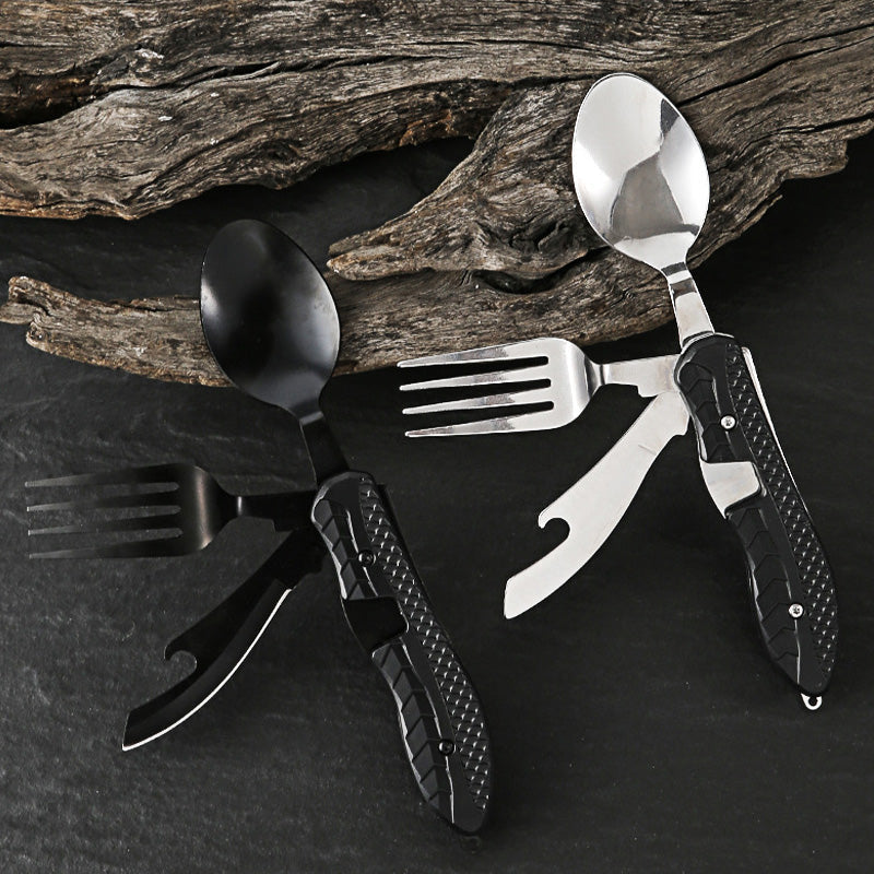 🎉🎉Surprise 49% off！🏕️Must-have for outdoor trips 🍴🥄4-In-1 Outdoor Folding Multifunctional Tableware