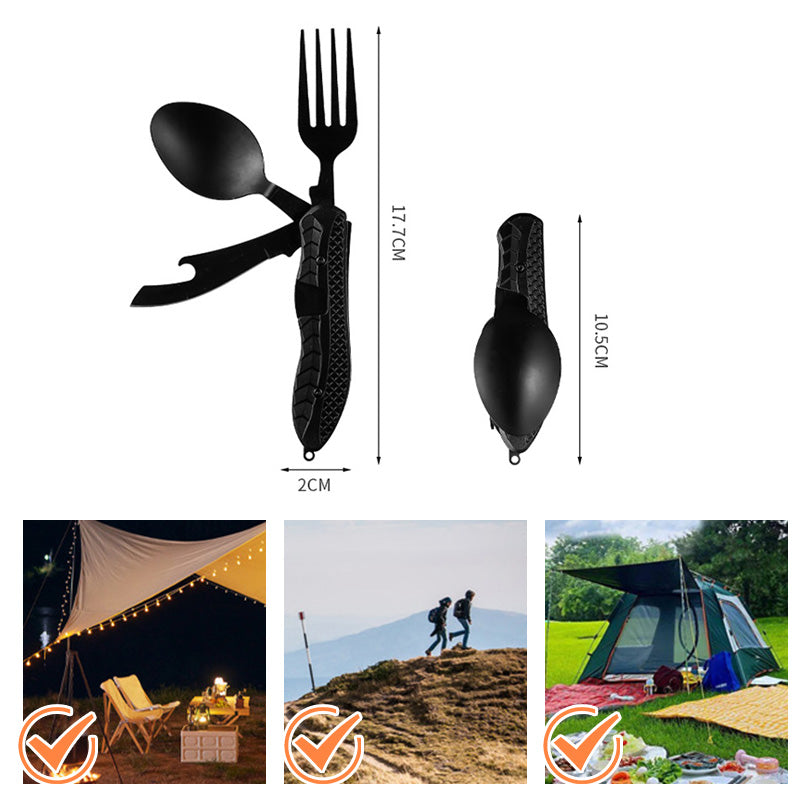 🎉🎉Surprise 49% off！🏕️Must-have for outdoor trips 🍴🥄4-In-1 Outdoor Folding Multifunctional Tableware