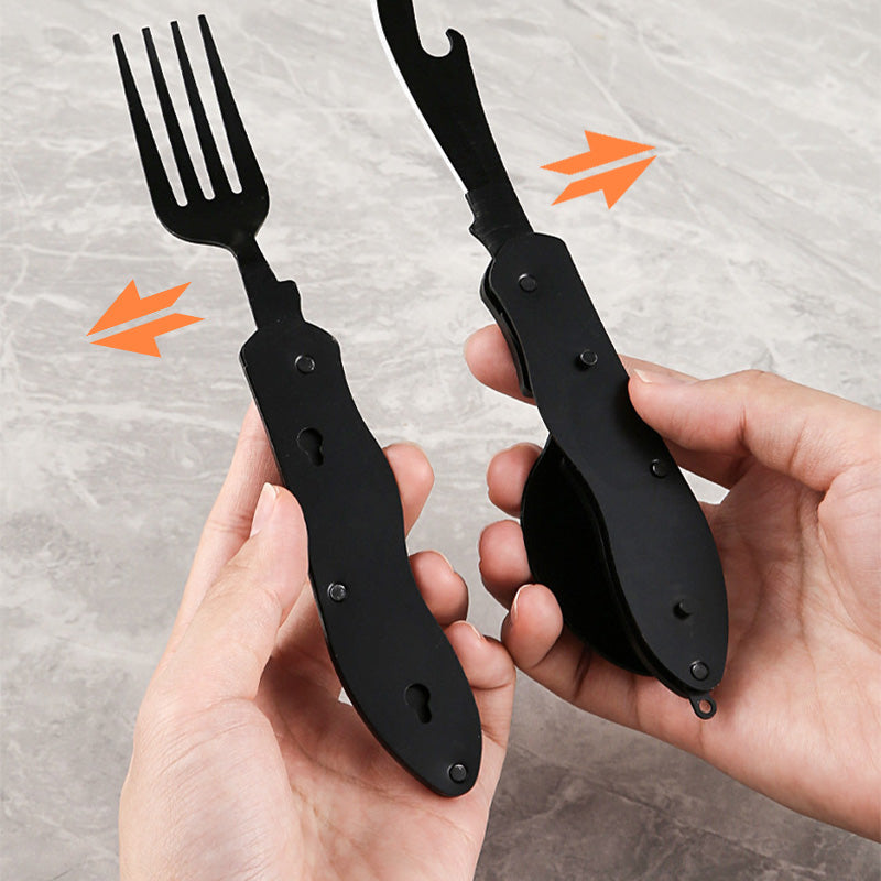 🎉🎉Surprise 49% off！🏕️Must-have for outdoor trips 🍴🥄4-In-1 Outdoor Folding Multifunctional Tableware