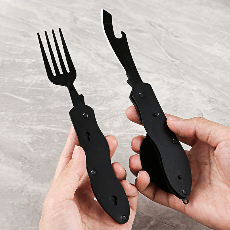 🎉🎉Surprise 49% off！🏕️Must-have for outdoor trips 🍴🥄4-In-1 Outdoor Folding Multifunctional Tableware