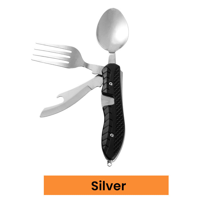 🎉🎉Surprise 49% off！🏕️Must-have for outdoor trips 🍴🥄4-In-1 Outdoor Folding Multifunctional Tableware