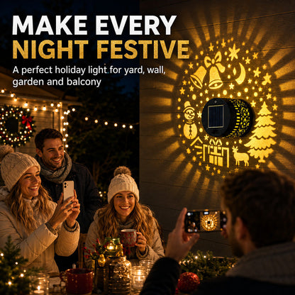 🥳2026 HOT SALE🥳💞50K+ SOLD! 🎄❄️ 50% OFF! Solar Outdoor Decorative Wall Projection Light – IP65 weatherproof, auto on/off. Projects festive patterns – perfect for Christmas & Halloween! 🏡✨