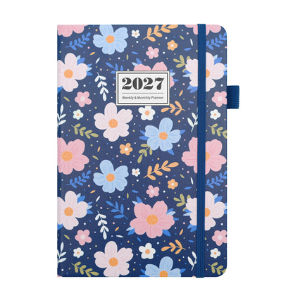 🌸📖 Elegant Floral 2027 Weekly Planner – A5 Organizer with Monthly Index Tabs & 100g Paper
