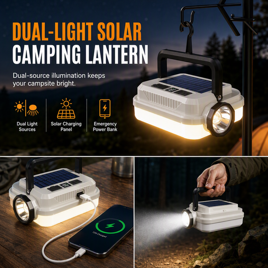 🏕️ LIMITED‑TIME 49% OFF! ☀️ Solar Rechargeable LED Camping Lantern – Weatherproof, Portable, Multi‑Use ✨