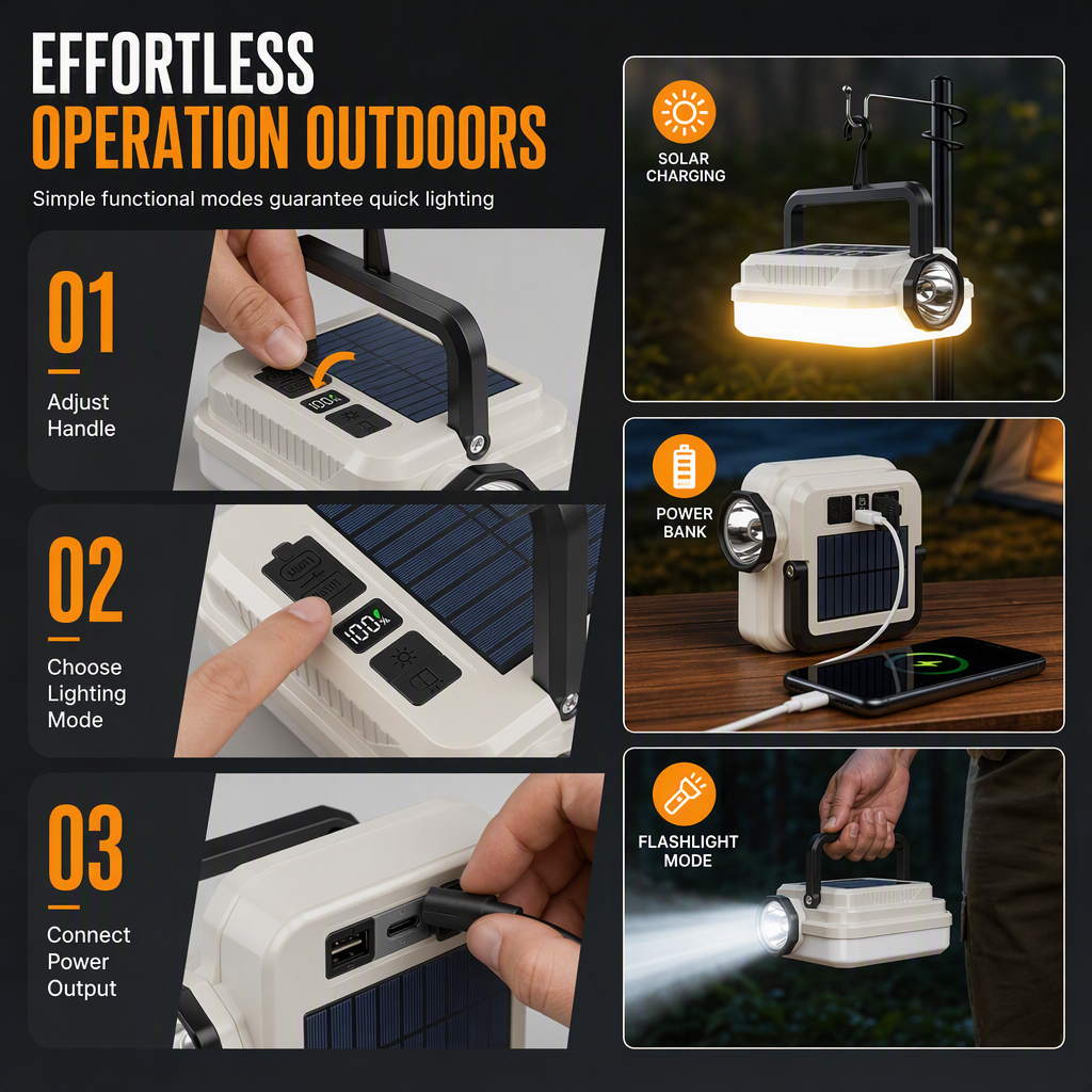 🏕️ LIMITED‑TIME 49% OFF! ☀️ Solar Rechargeable LED Camping Lantern – Weatherproof, Portable, Multi‑Use ✨
