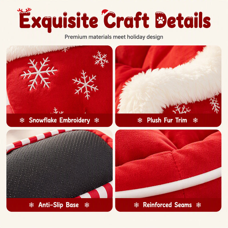 📢📢49% OFF !! ⏰Christmas Sleigh Pet Bed with Removable Cushion
