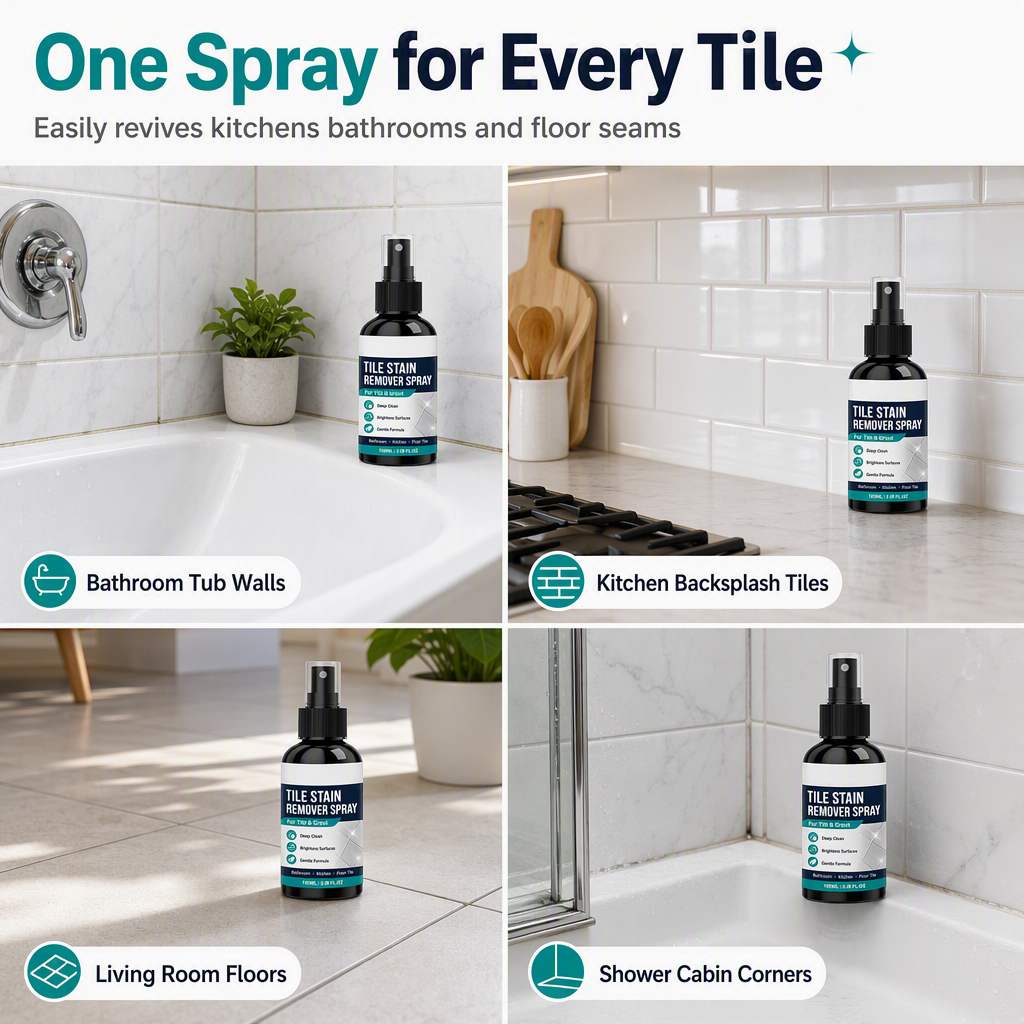 🧼🎯 Grout Cleaning Spray – Easy Care for Tile Lines & Damp-Area Stains