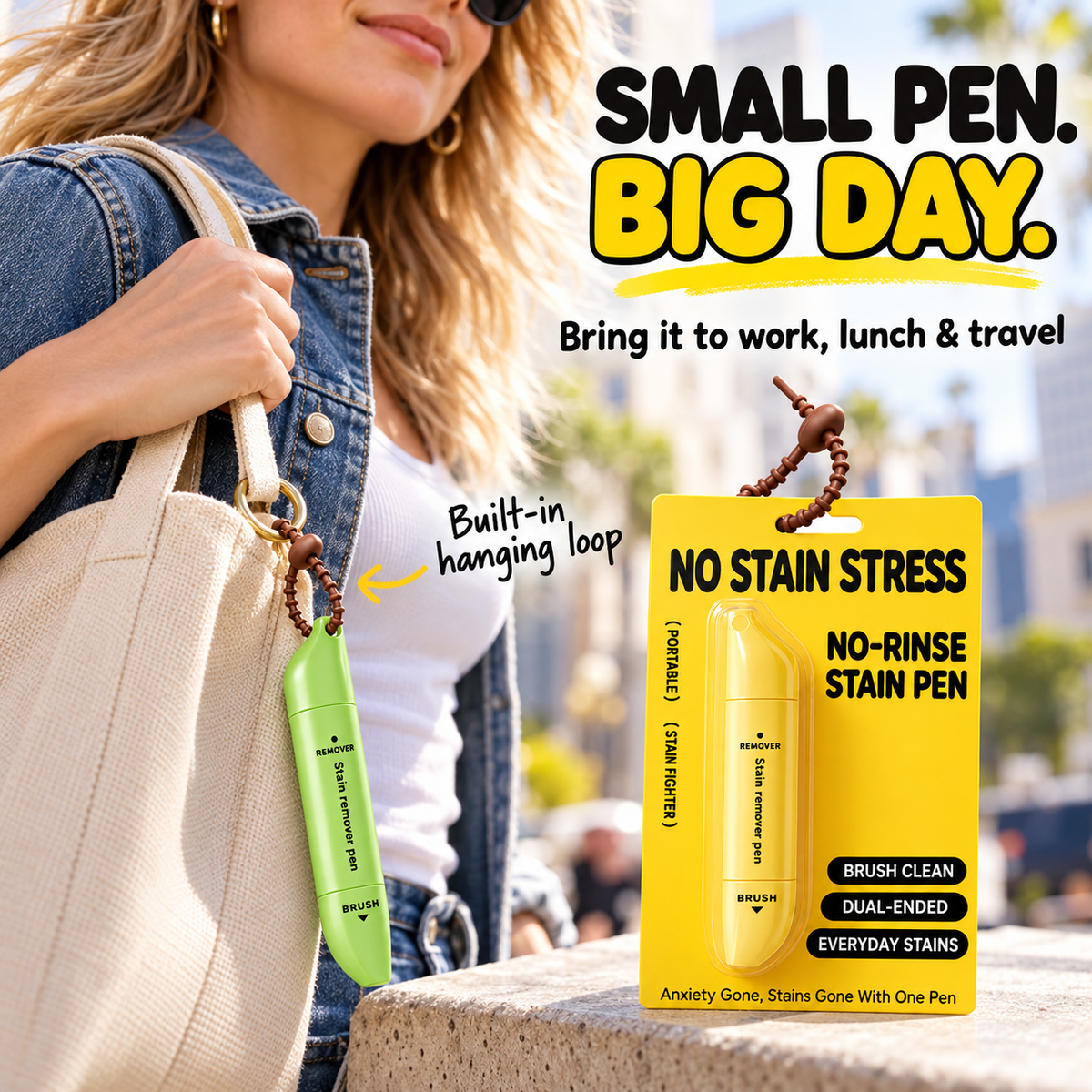 Portable Dual-Head Stain Remover Pen✨ Instant No-Rinse Emergency Spot Cleaner for Clothes, Oil & Coffee Stains