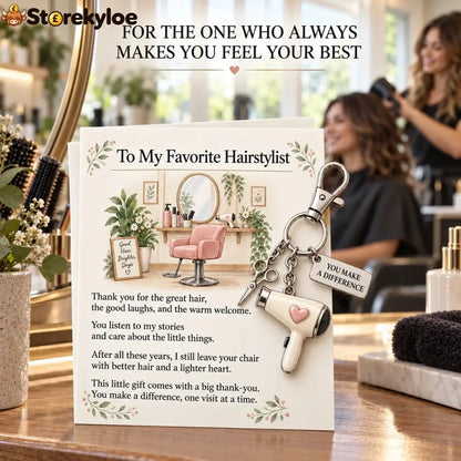 ✨ The ’You Make a Difference’ Appreciation Gift Set – Keychain & Greeting Card ✨