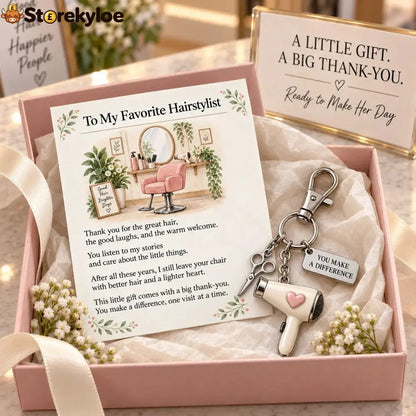 ✨ The ’You Make a Difference’ Appreciation Gift Set – Keychain & Greeting Card ✨