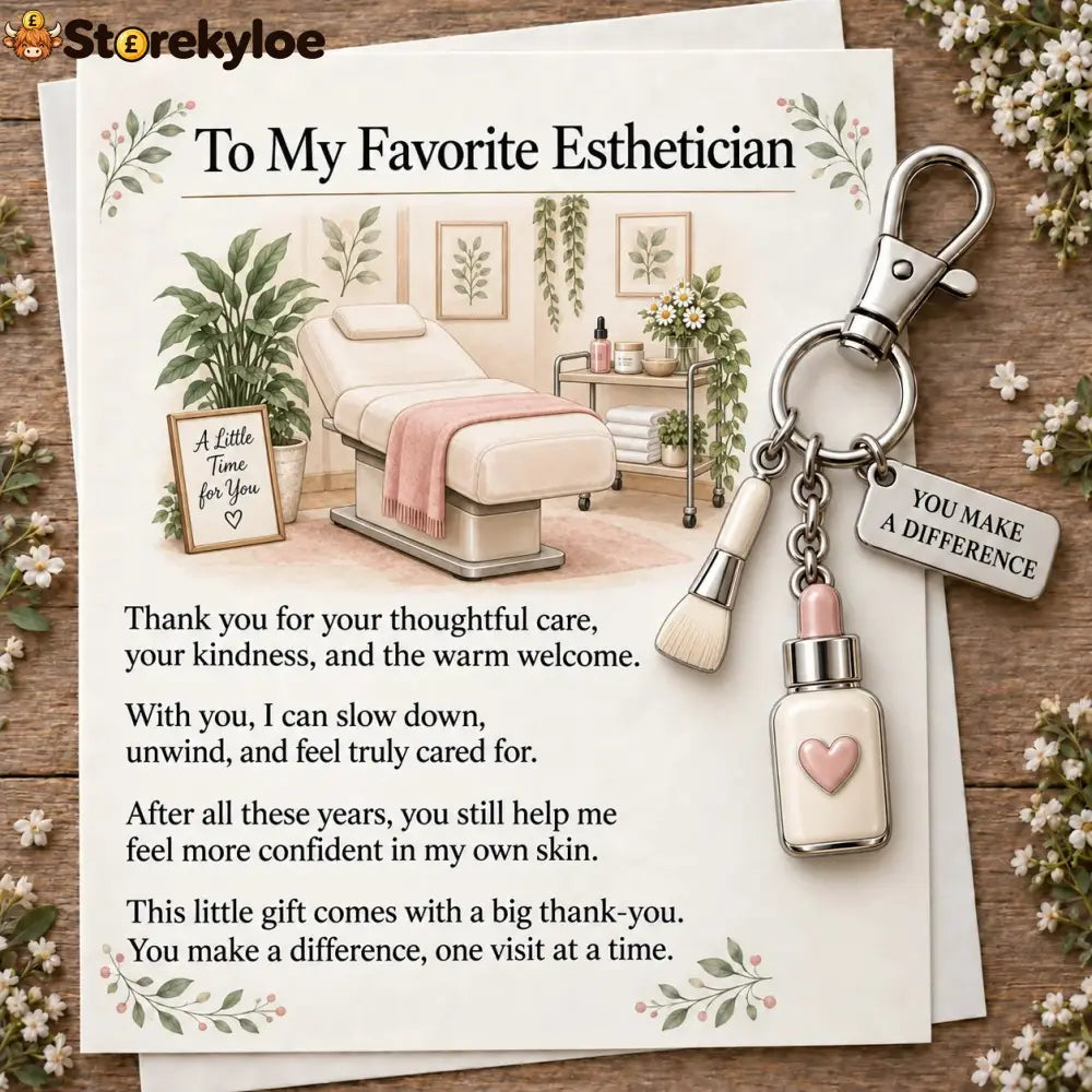 ✨ The ’You Make a Difference’ Appreciation Gift Set – Keychain & Greeting Card ✨ - 🧖♀️ Esthetician / Buy 1