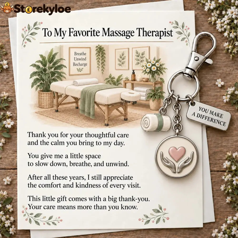 ✨ The ’You Make a Difference’ Appreciation Gift Set – Keychain & Greeting Card ✨ - 💆♀️ Massage Therapist / Buy 1