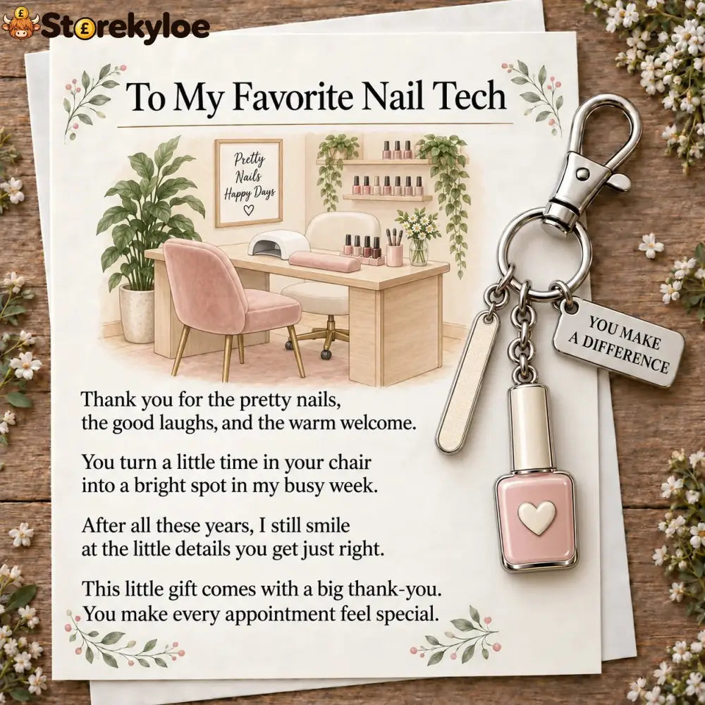 ✨ The ’You Make a Difference’ Appreciation Gift Set – Keychain & Greeting Card ✨ - 💅 Nail Tech / Buy 1