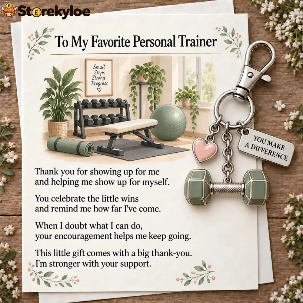 ✨ The ’You Make a Difference’ Appreciation Gift Set – Keychain & Greeting Card ✨ - 🏋️♀️ Personal Trainer / Buy 1