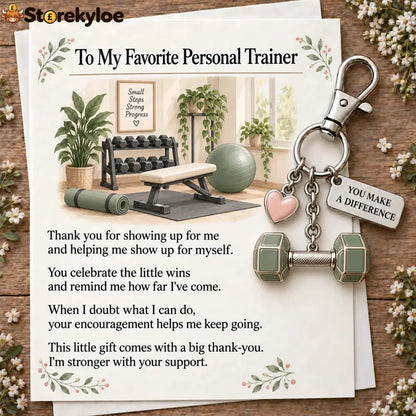 ✨ The ’You Make a Difference’ Appreciation Gift Set – Keychain & Greeting Card ✨ - 🏋️♀️ Personal Trainer / Buy 1
