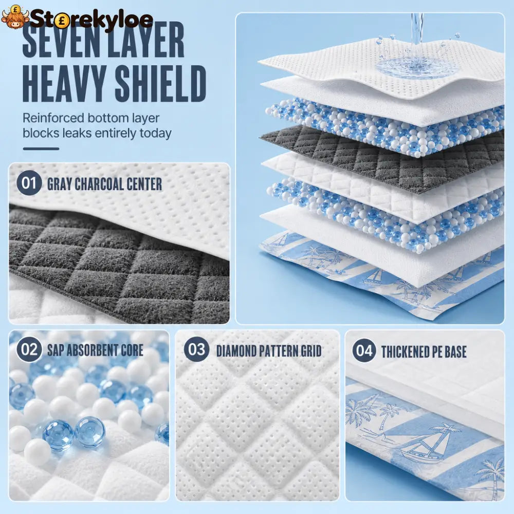 🐾🖤 Thickened Charcoal Pet Pee Pads – Fast Absorbing & Odor-Control Design - Pets