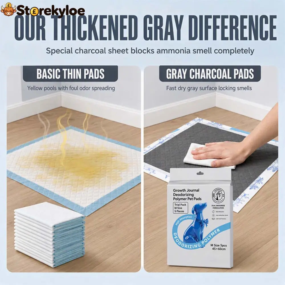 🐾🖤 Thickened Charcoal Pet Pee Pads – Fast Absorbing & Odor-Control Design - Pets