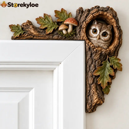 Woodland Animal Door Frame Corner Ornament Cute Wooden Door Topper Decor