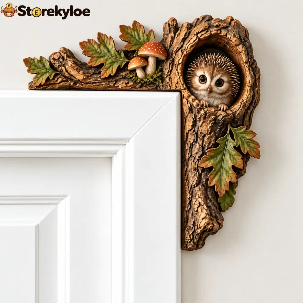 Woodland Animal Door Frame Corner Ornament Cute Wooden Door Topper Decor - Owl